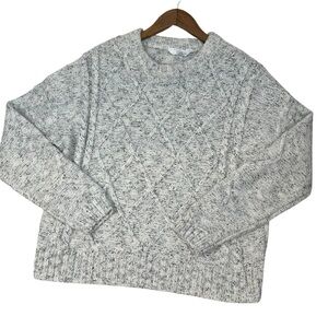 Time and Tru Chunky Fishermen Sweater M (8-10)  Heathered Gray Cabin Rustic